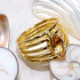 Citrine Cut O - BGR999-5x10MM Marquise 925 Sterling Silver 18CRT Gold Plated Rin