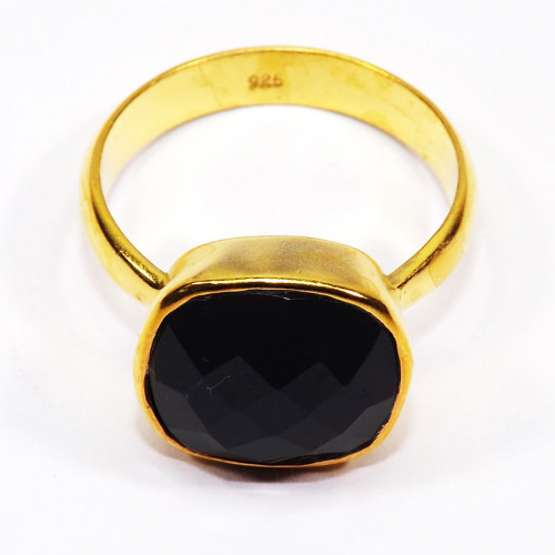Black onyx G - BGR984-12MM Cushion Multi Gemstones Indian Factory Made Rings of Black onyx G - BGR984-12MM Cushion Multi Gemstones Indian Factory Made Rings of