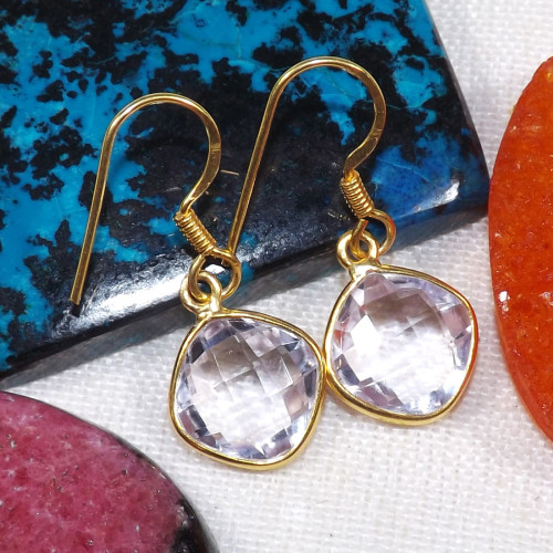 Amethyst Cut C - BGE991-10MM Cushion Wonderful Earrings Made In Indian Factory of Amethyst Cut C - BGE991-10MM Cushion Wonderful Earrings Made In Indian Factory of