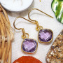 Amethyst Cut E - BGE991-10MM Cushion Wonderful Earrings Made In Indian Factory of