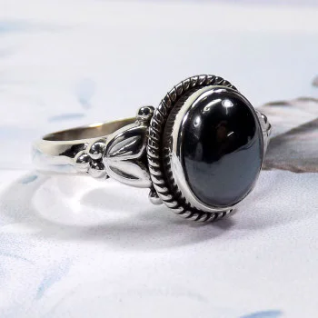 Hematite E - BDR998-Fabulous Designed Rings of 9x7mm Oval With 925 Sterling S Hematite E - BDR998-Fabulous Designed Rings of 9x7mm Oval With 925 Sterling S