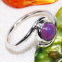 Purple Turquoise B - BDR995-7x7MM Round Geniune Gemstones Indian Factory Made Rings W