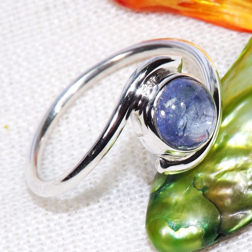 Tanzanite cab G - BDR995-7x7MM Round Geniune Gemstones Indian Factory Made Rings W Tanzanite cab G - BDR995-7x7MM Round Geniune Gemstones Indian Factory Made Rings W