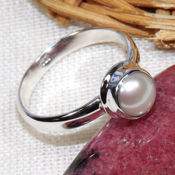 Pearl E - BDR993-7X7MM Round Shape Rings of 925 Sterling Silver Jewellery Pearl E - BDR993-7X7MM Round Shape Rings of 925 Sterling Silver Jewellery