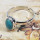 Blue Turquoise F - BDR987-Indian Factory Made Rings of 9x7MM Oval Shape Gemstones W