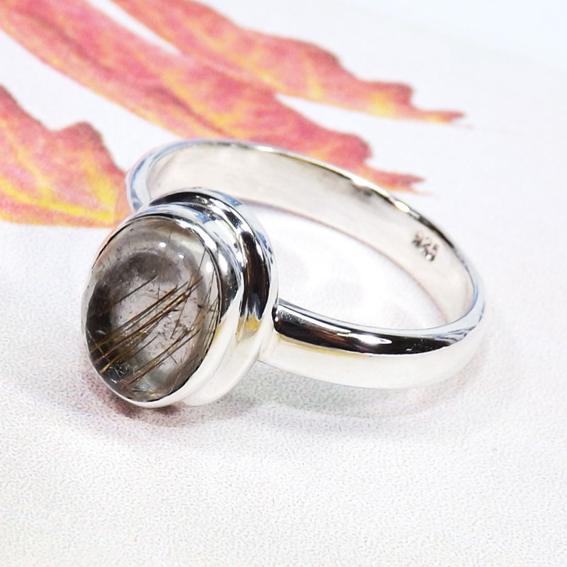 Golden Rutile C - BDR986-925 Sterling Silver 9x7MM Oval Shape Rings Made In Indian Golden Rutile C - BDR986-925 Sterling Silver 9x7MM Oval Shape Rings Made In Indian