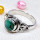 Tibet Turquoise B - BDR985-7X7MM Round Lovely Designed Rings of 925 Sterling Silver