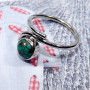 Tibet Turquoise A - BDR983-7x7mm Round Shape Natural Gemstones Rings of 925 Sterling