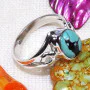 Tibet Turquoise D - BDR980-9X7MM Oval Shape Designed Rings With 925 Sterling Silver