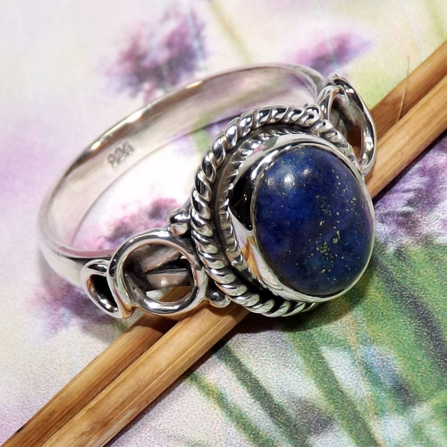 Lapis F - BDR975-Lovely Designed Rings 9x7MM Oval Geniune Gemstones of Mad Lapis F - BDR975-Lovely Designed Rings 9x7MM Oval Geniune Gemstones of Mad