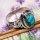 Blue Copper Turquoise O - BDR975-Lovely Designed Rings 9x7MM Oval Geniune Gemstones of Mad