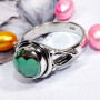 Tibet Turquoise A - BDR972-Wonderful Multi Designed Rings 7X7MM Round Natural Gemsto