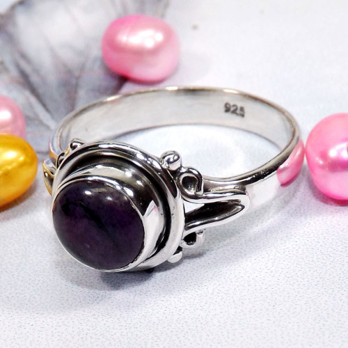 Amethyst Cab C - BDR972-Wonderful Multi Designed Rings 7X7MM Round Natural Gemsto