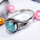 Larimar O - BDR972-Wonderful Multi Designed Rings 7X7MM Round Natural Gemsto