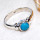 Blue Turquoise F - BDR970-925 Sterling Silver 6mm Round Lovely Rings