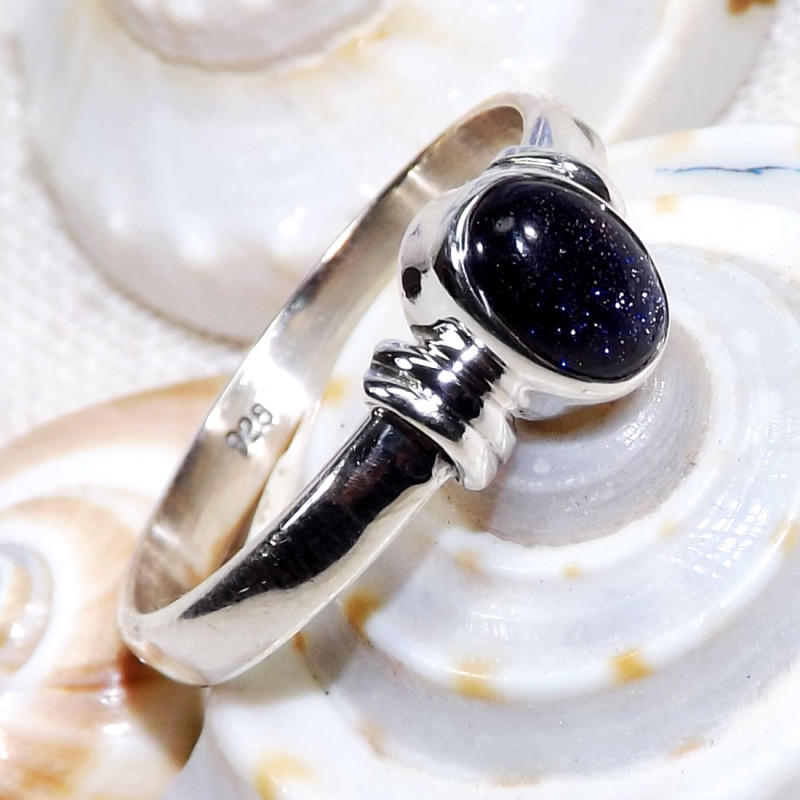 Blue Sand Stone A - BDR967-7X5mm Oval Shape 925 Sterling Silver Rings Jewellery Blue Sand Stone A - BDR967-7X5mm Oval Shape 925 Sterling Silver Rings Jewellery