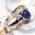 Tanzanite Cab B - BDR967-7X5mm Oval Shape 925 Sterling Silver Rings Jewellery