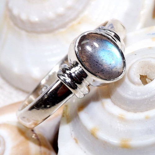 Labradorite Cab F - BDR967-7X5mm Oval Shape 925 Sterling Silver Rings Jewellery Labradorite Cab F - BDR967-7X5mm Oval Shape 925 Sterling Silver Rings Jewellery