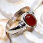 Carnelian H - BDR966-Wonderful 7x5mm Oval 925 Sterling Silver Rings With Natur
