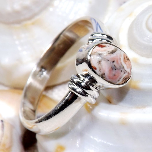 Rosetta Jasper C - BDR965-925 Sterling Silver 7x5mm Oval Geniune Gemstone Rings Jew