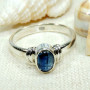 Kyanite I - BDR965-925 Sterling Silver 7x5mm Oval Geniune Gemstone Rings Jew