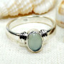 Blue Chalcedony F - BDR964-Lovely Rings Of 925 Sterling Silver & 7x5mm Oval Gemstone
