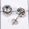 Crystal Cut B - SSE917-6mm Round Faceted Gemstone 925 Sterling Silver Handmade D