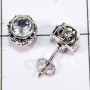 Crystal Cut B - SSE917-6mm Round Faceted Gemstone 925 Sterling Silver Handmade D