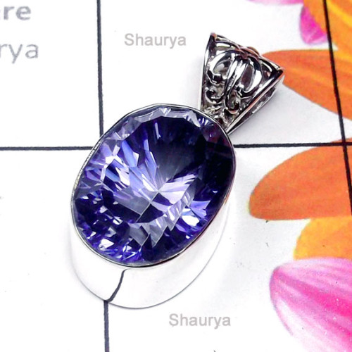 Blue Mystic O - ISP994-Exclusive Silver Precious Gemstone Pendant Blue Mystic O - ISP994-Exclusive Silver Precious Gemstone Pendant