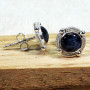 Pietersite Jasper G - BLE998-5mm Small Designed Stud Earrings of 925 Sterling Silver &