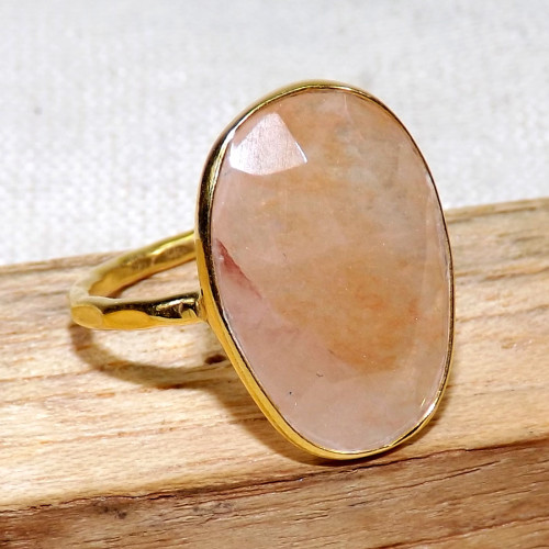 Bio Rutile D - BGR970-18crt Gold Plated 925 Sterling Silver Rings With Natural Bio Rutile D - BGR970-18crt Gold Plated 925 Sterling Silver Rings With Natural
