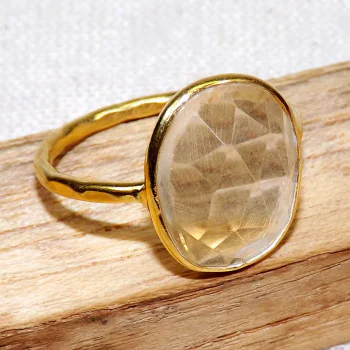 Citrine Cut I - BGR970-18crt Gold Plated 925 Sterling Silver Rings With Natural Citrine Cut I - BGR970-18crt Gold Plated 925 Sterling Silver Rings With Natural