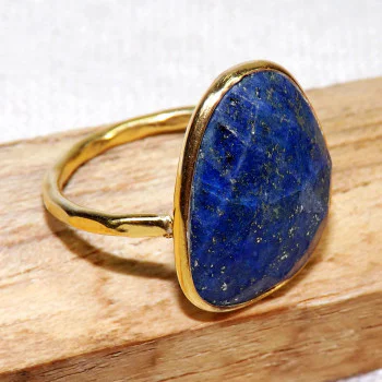 Lapis O - BGR970-18crt Gold Plated 925 Sterling Silver Rings With Natural Lapis O - BGR970-18crt Gold Plated 925 Sterling Silver Rings With Natural
