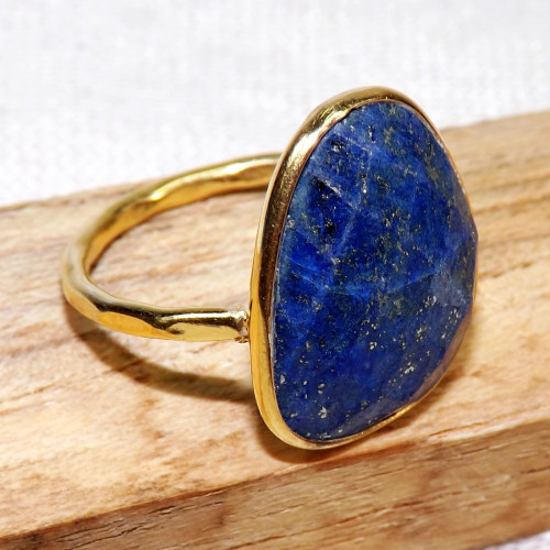 Lapis O - BGR970-18crt Gold Plated 925 Sterling Silver Rings With Natural Lapis O - BGR970-18crt Gold Plated 925 Sterling Silver Rings With Natural