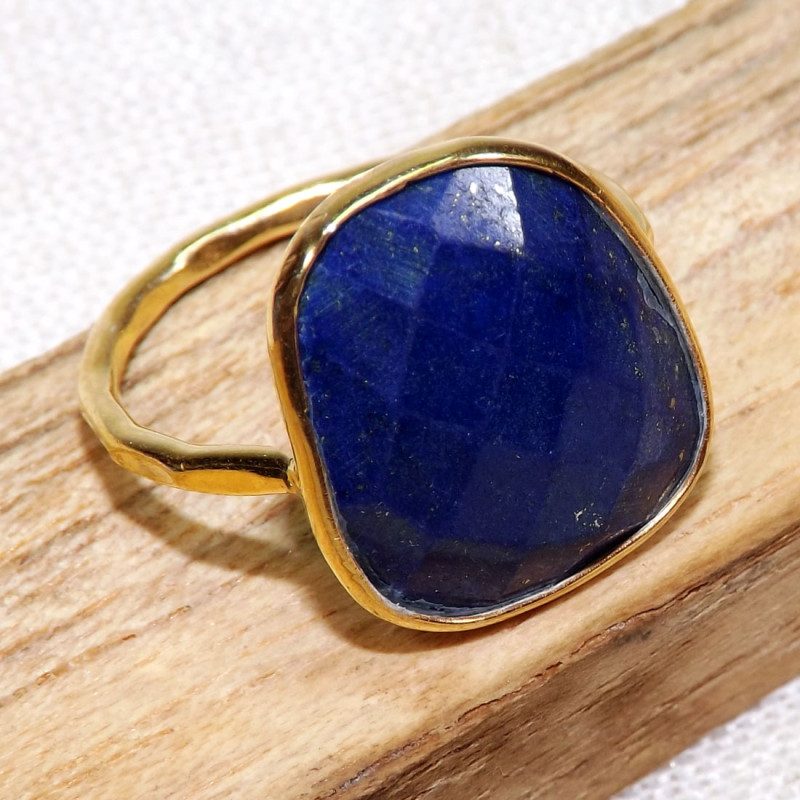 Lapis B - BGR968-Light Weight Rings of 18crt Gold Plated 925 Sterling Silv Lapis B - BGR968-Light Weight Rings of 18crt Gold Plated 925 Sterling Silv