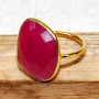 Red Onyx Cut F - BGR968-Light Weight Rings of 18crt Gold Plated 925 Sterling Silv