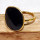 Black Onyx H - BGR968-Light Weight Rings of 18crt Gold Plated 925 Sterling Silv