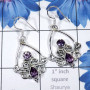 Amethyst Cut C - FLE990-925 Exclusive Sterling Silver Filigree Earrings of Beauti