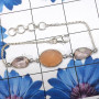 Rose Quartz D - SBB915-Beautiful Bezal 925 Sterling Silver Braclets With Geniune