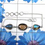 Smokey Cut & Labradorite Cab E - SBB915-Beautiful Bezal 925 Sterling Silver Braclets With Geniune