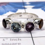 Multi Cut Gemstone E - SDR730-Unique Round Gemstones Rings of 925 Sterling Silver & Pre