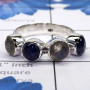Rainbow Moonstone & Tanzanite Cab F - SDR730-Unique Round Gemstones Rings of 925 Sterling Silver & Pre