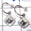 Dendritic Agate B - SSE909-Detachable Pretty Women Earring Made In 925 sterling Silv