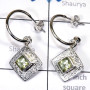 Green Amethyst C - SSE909-Detachable Pretty Women Earring Made In 925 sterling Silv