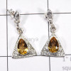 Citrine cut A - SSE908-Seductive Triangle Stud Earrings With 925 Sterling Siver
