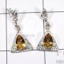 Citrine cut A - SSE908-Seductive Triangle Stud Earrings With 925 Sterling Siver