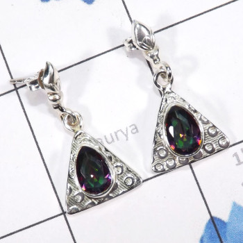 Mystic quartz I - SSE908-Seductive Triangle Stud Earrings With 925 Sterling Siver