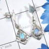 Rainbow Moonstone O - SSE907-Semi Precious Gemstones Stud Earrings Manufactured 925 St