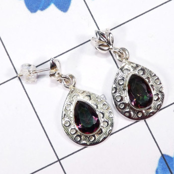 Mystic Quartz F - SSE905-925 Sterling Silver Manufactured Designed Stud Earrings W