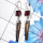 Garnet cut & Biwa Pearl C - XSE965-925 Sterling Silver Earrings of Lovely Biwa Pearl Gemston
